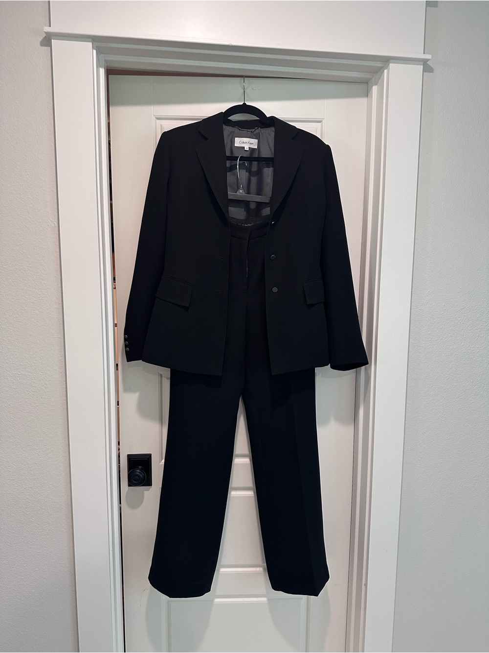 Calvin Klein Black Women's Two-Piece Suit Jacket & Trousers